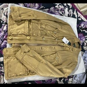 Gold leather jacket